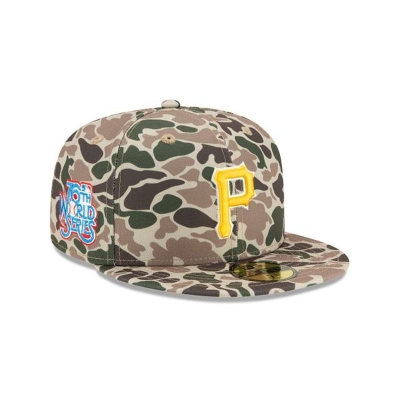 Pittsburgh Pirates Gorra | New Era MLB Duck Camo 59fifty Fitted Cap Mexico - Verdes
